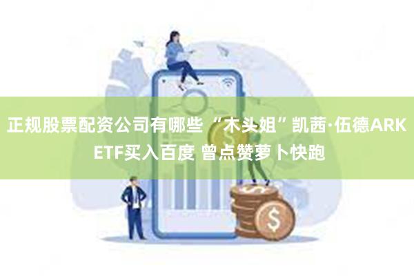 正规股票配资公司有哪些 “木头姐”凯茜·伍德ARK ETF买入百度 曾点赞萝卜快跑