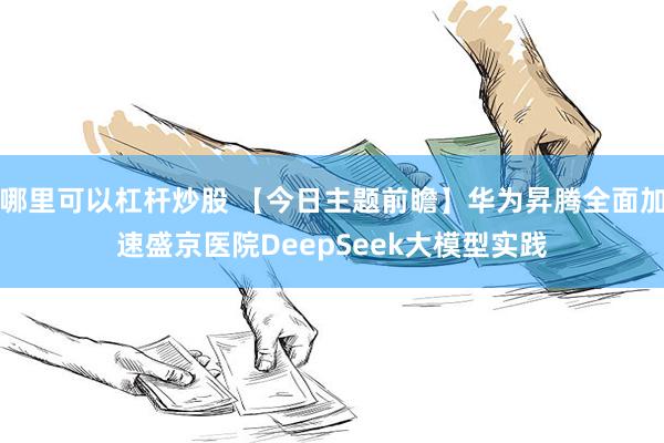 哪里可以杠杆炒股 【今日主题前瞻】华为昇腾全面加速盛京医院DeepSeek大模型实践