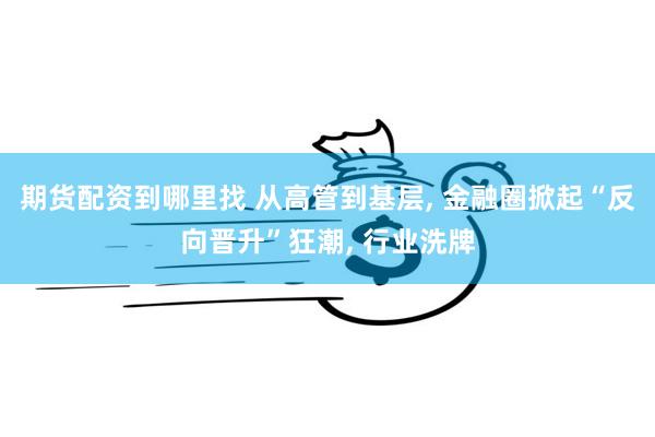 期货配资到哪里找 从高管到基层, 金融圈掀起“反向晋升”狂潮, 行业洗牌
