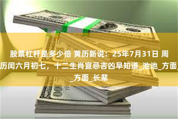 股票杠杆是多少倍 黄历新说：25年7月31日 周四 农历闰六月初七，十二生肖宜忌吉凶早知道_池池_方面_长辈